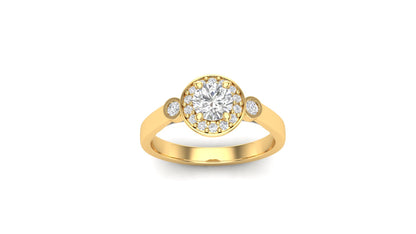 1.00 ctw Round shape Lab Grown Diamonds Designer Ring.