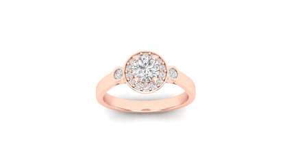 1.00 ctw Round shape Lab Grown Diamonds Designer Ring.
