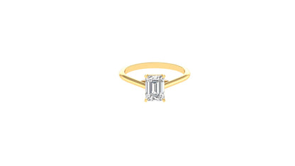 1.02 ctw Emerald Cut Lab Grown Diamond | 4 Prong Setting | Solitaire Ring.