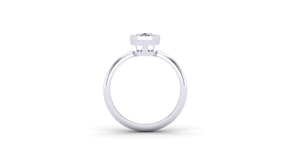 1.20 ctw Pear Shape Lab Grown Diamond | Bezel Set Setting | Solitaire Ring.