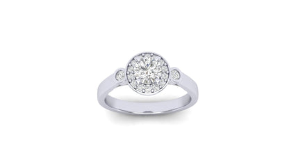 1.00 ctw Round shape Lab Grown Diamonds Designer Ring.