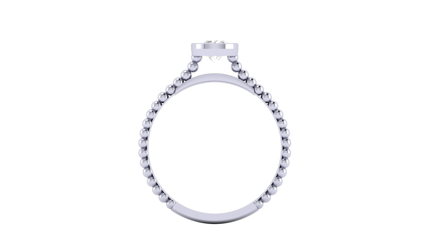 1.00 ct Round Cut Center Lab Grown Diamond | Color: E | Clarity: VVS | Designer Ring.