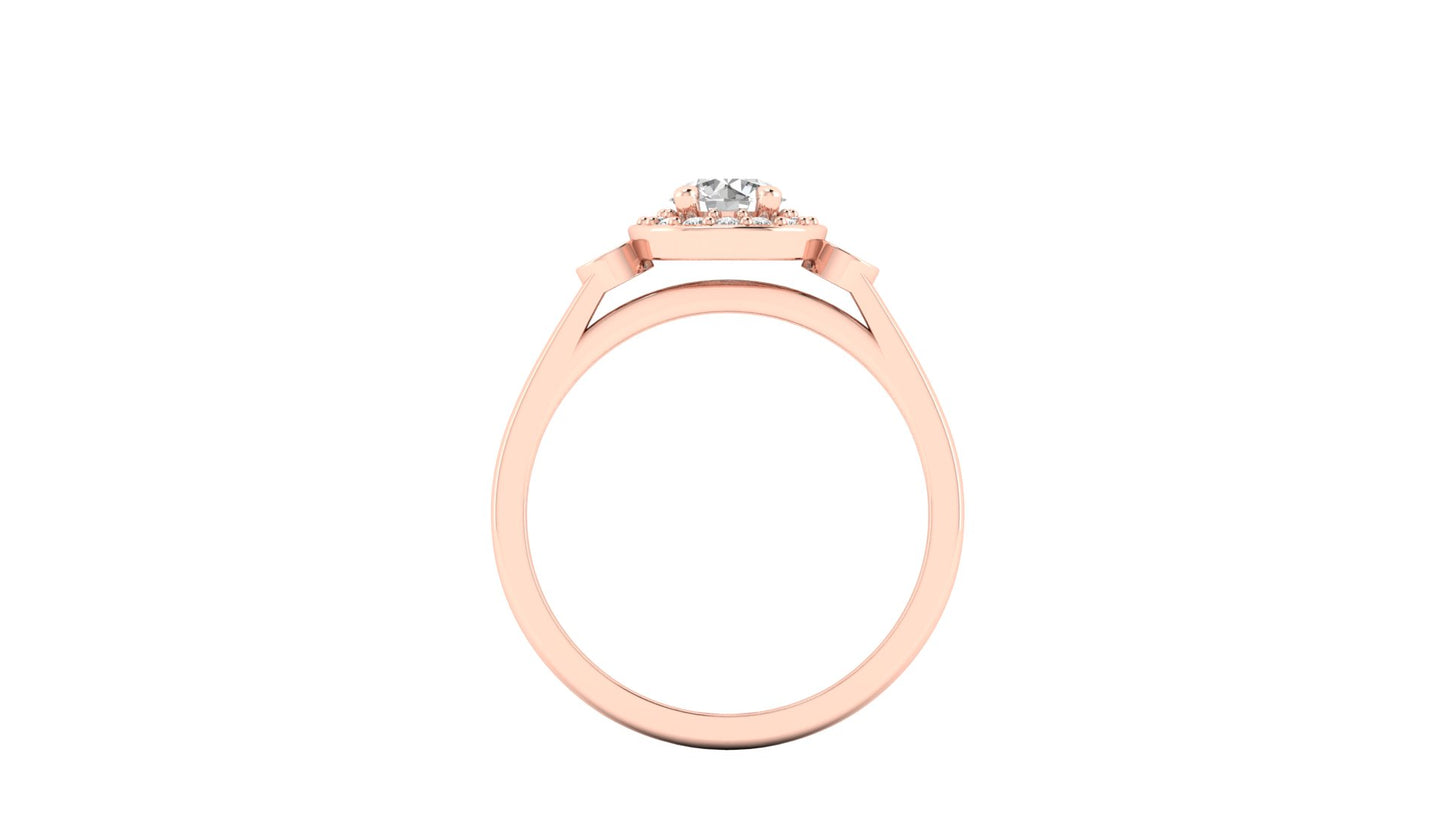 1.00 ctw Round shape Lab Grown Diamonds Designer Ring.