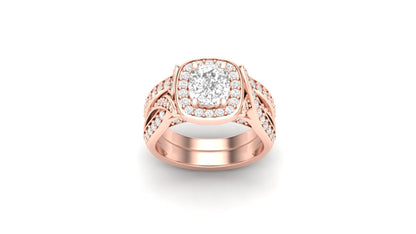 1.10 ct Cushion Cut Center Lab Grown Diamond | Color: E | Clarity: VVS | 0.60 ct Lab Grown Side Diamonds. | Designer Ring.