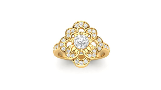 1.00 ctw Round Shape Lab Grown Diamonds | Designer Ring.
