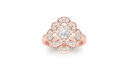 1.00 ctw Round Shape Lab Grown Diamonds | Designer Ring.