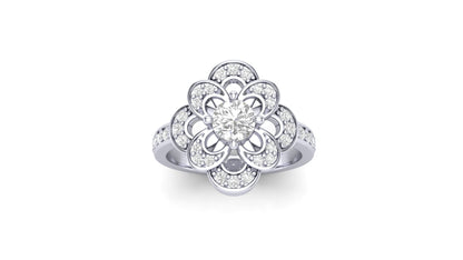 1.00 ctw Round Shape Lab Grown Diamonds | Designer Ring.