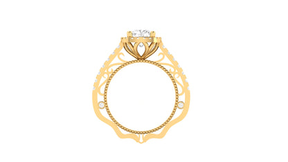 1 ct Lab-Grown Cushion Cut Centered | 0.50 ct Lab-Grown Side Diamonds | Designer Ring.