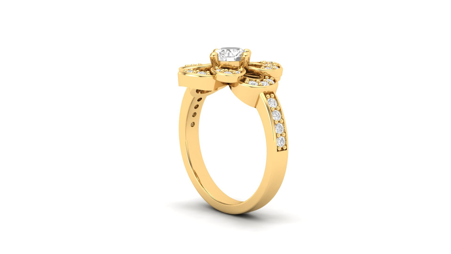 1.00 ctw Round Shape Lab Grown Diamonds | Designer Ring.