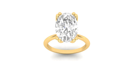 3.00 ct Oval Cut Center Lab Grown Diamond | Color: E | Clarity: VVS | Designer Ring.