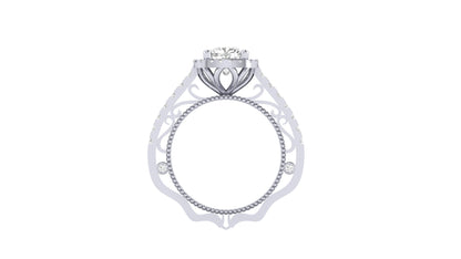 1 ct Lab-Grown Cushion Cut Centered | 0.50 ct Lab-Grown Side Diamonds | Designer Ring.