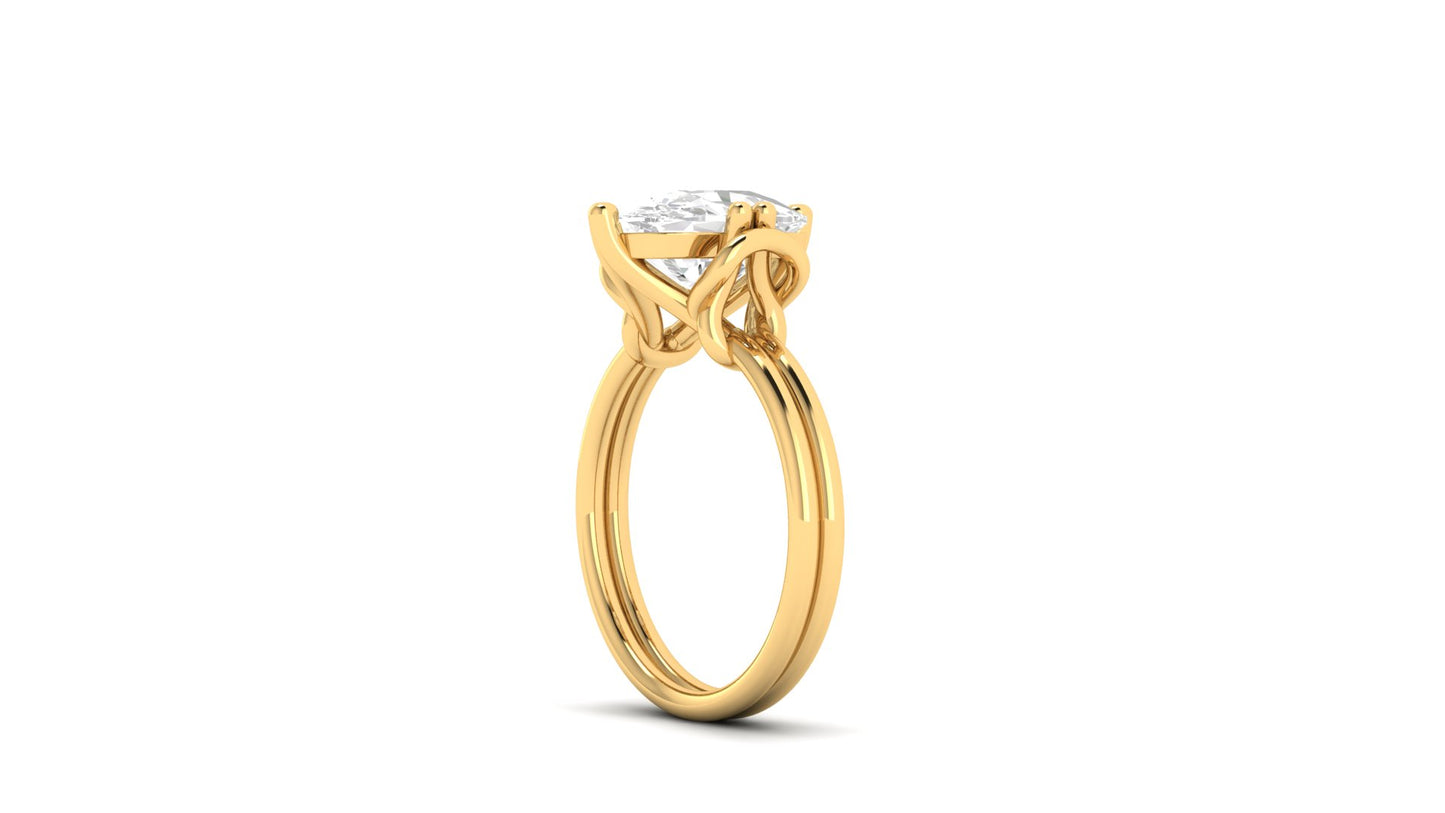3.00 ct Old Mine Lab-Grown Cushion Cut Diamond | Solitaire Designer Ring.