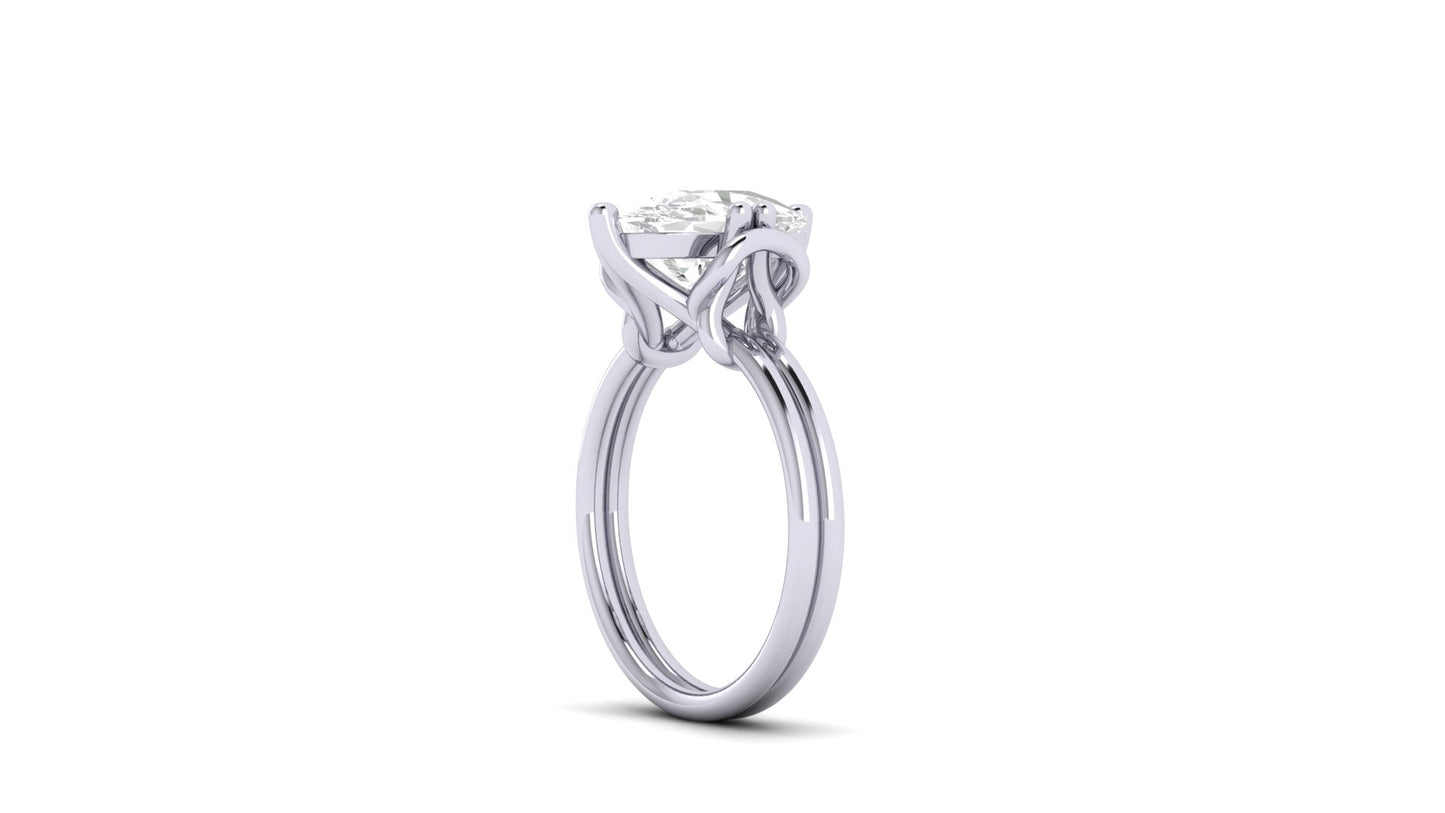 3.00 ct Old Mine Lab-Grown Cushion Cut Diamond | Solitaire Designer Ring.