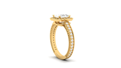 1.10 ct Princess Cut Center Lab Grown Diamond | Color: E | Clarity: VVS | 0.40 ct Lab Grown Side Diamonds. | Designer Ring.