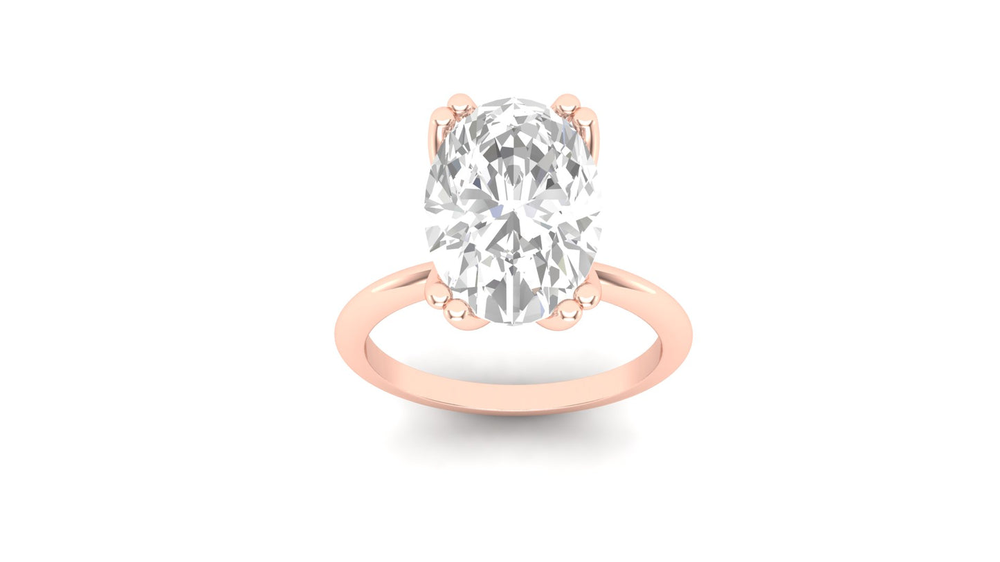 3.00 ct Oval Cut Center Lab Grown Diamond | Color: E | Clarity: VVS | Designer Ring.