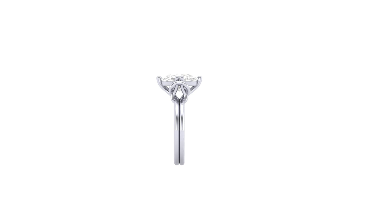 3.00 ct Old Mine Lab-Grown Cushion Cut Diamond | Solitaire Designer Ring.