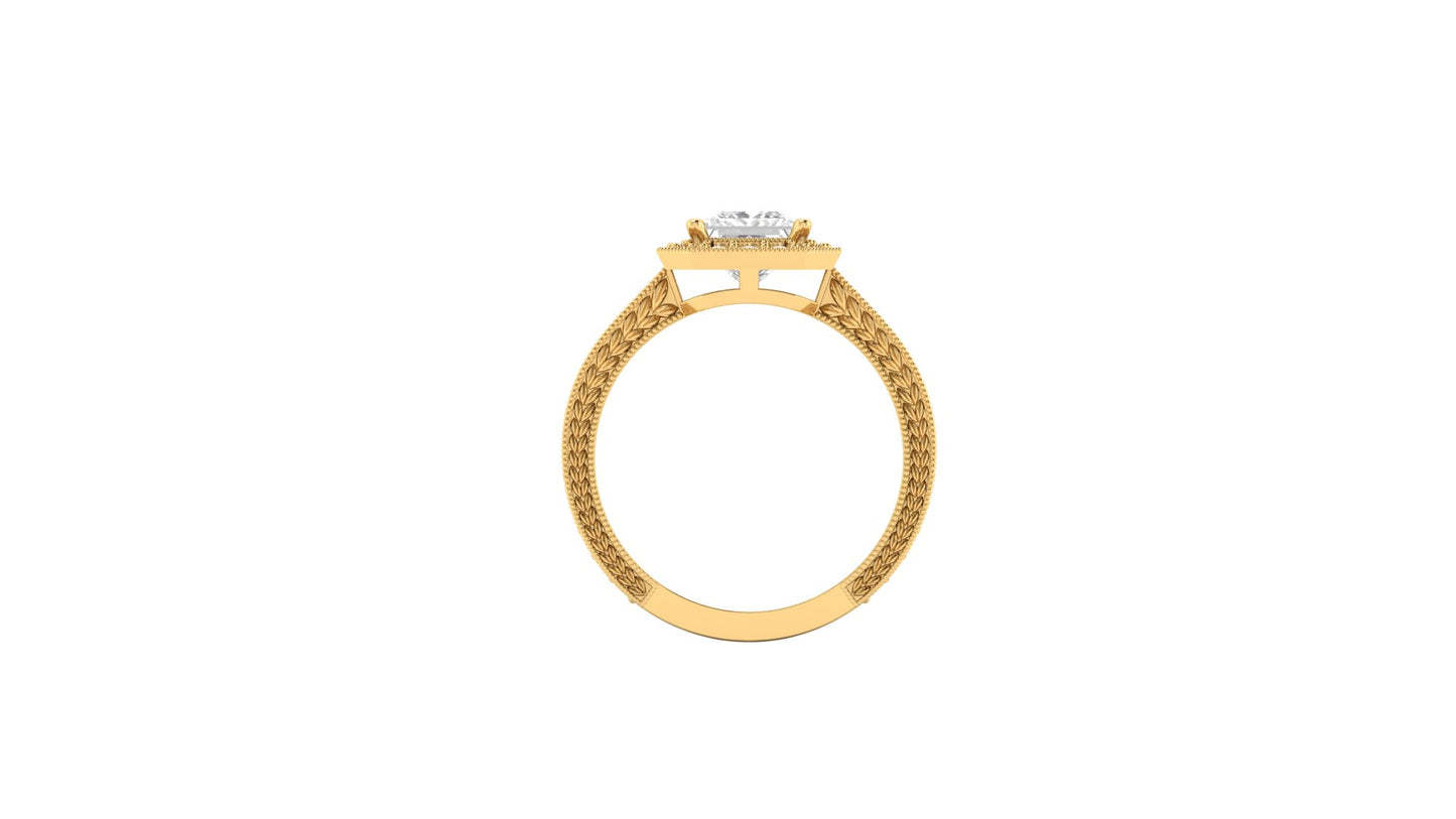 1.10 ct Princess Cut Center Lab Grown Diamond | Color: E | Clarity: VVS | 0.40 ct Lab Grown Side Diamonds. | Designer Ring.