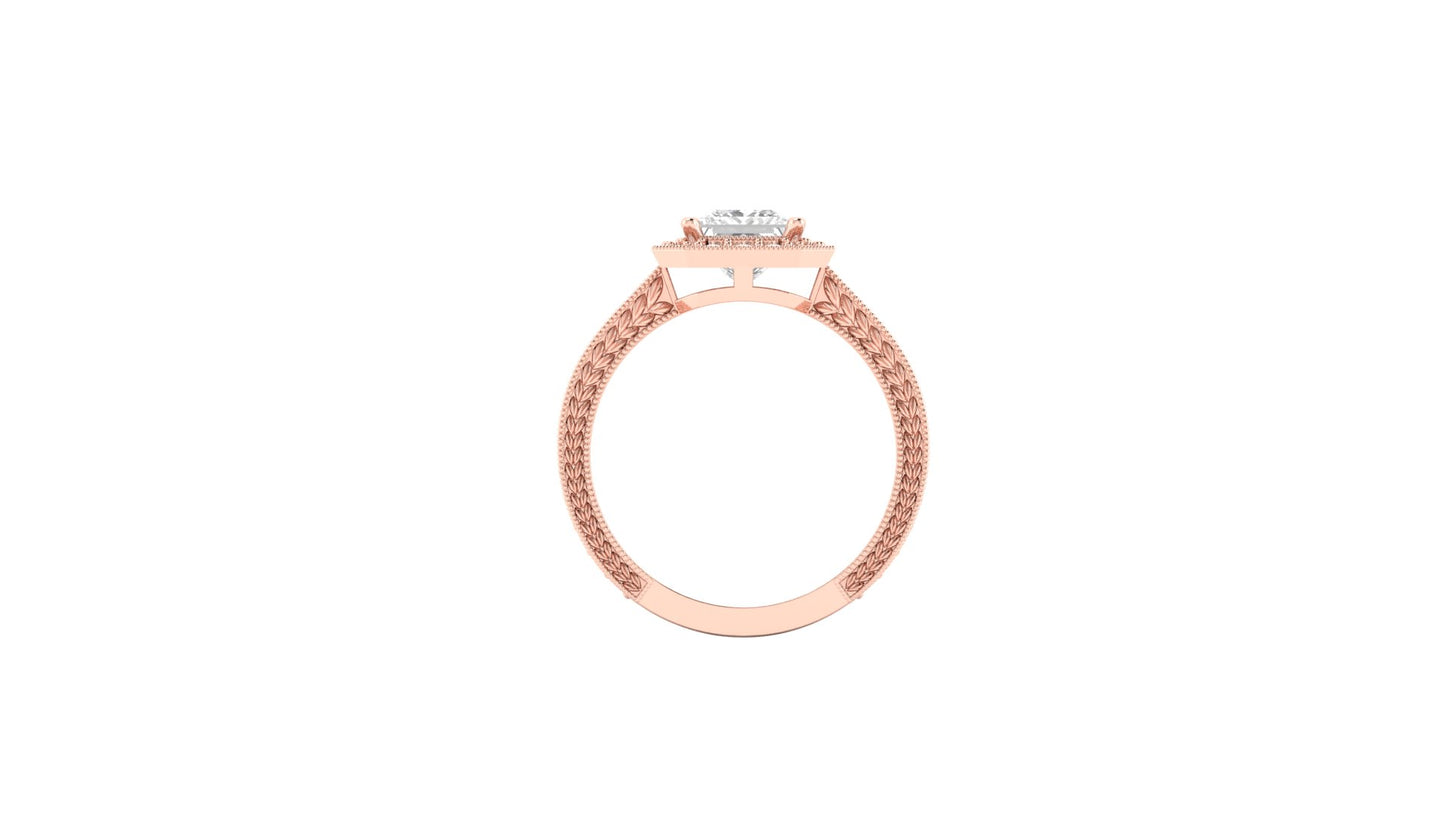 1.10 ct Princess Cut Center Lab Grown Diamond | Color: E | Clarity: VVS | 0.40 ct Lab Grown Side Diamonds. | Designer Ring.