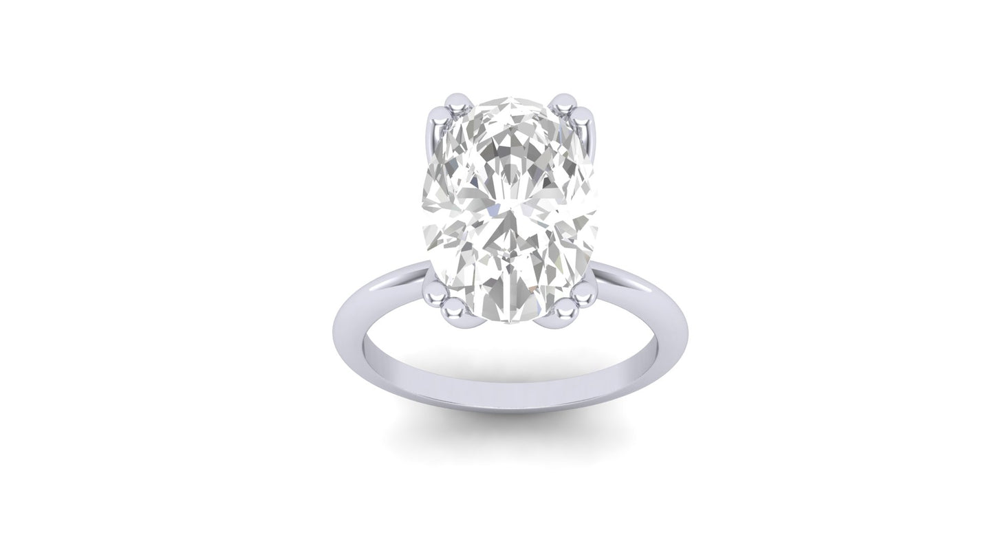 3.00 ct Oval Cut Center Lab Grown Diamond | Color: E | Clarity: VVS | Designer Ring.
