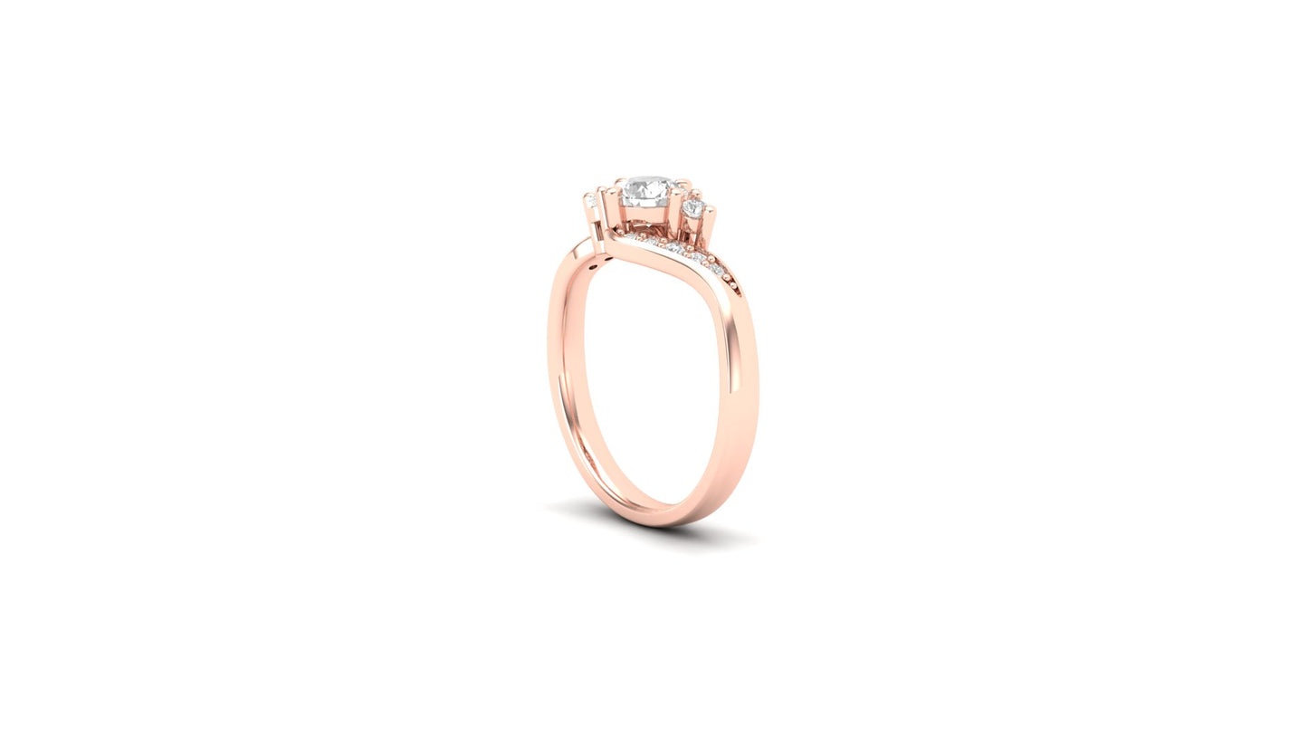 1.00 ctw Round Shape Lab Grown Diamonds | Designer Ring.