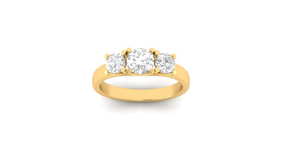 1.00 ct Round Cut Center Lab Grown Diamond | Color: E | Clarity: VVS | 0.80 ct Lab Grown Side Diamonds. | Designer Ring.