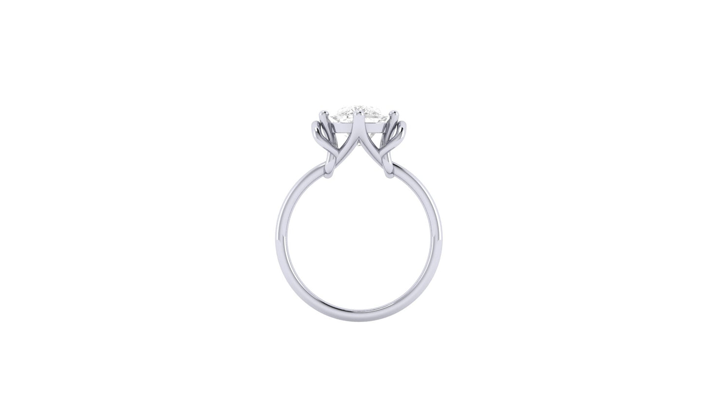 3.00 ct Old Mine Lab-Grown Cushion Cut Diamond | Solitaire Designer Ring.