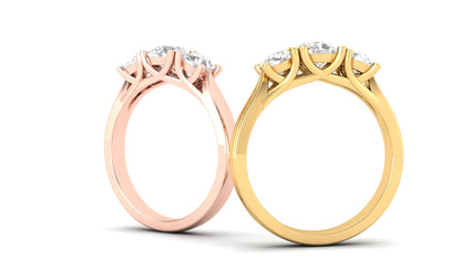 1.00 ct Round Cut Center Lab Grown Diamond | Color: E | Clarity: VVS | 0.80 ct Lab Grown Side Diamonds. | Designer Ring.