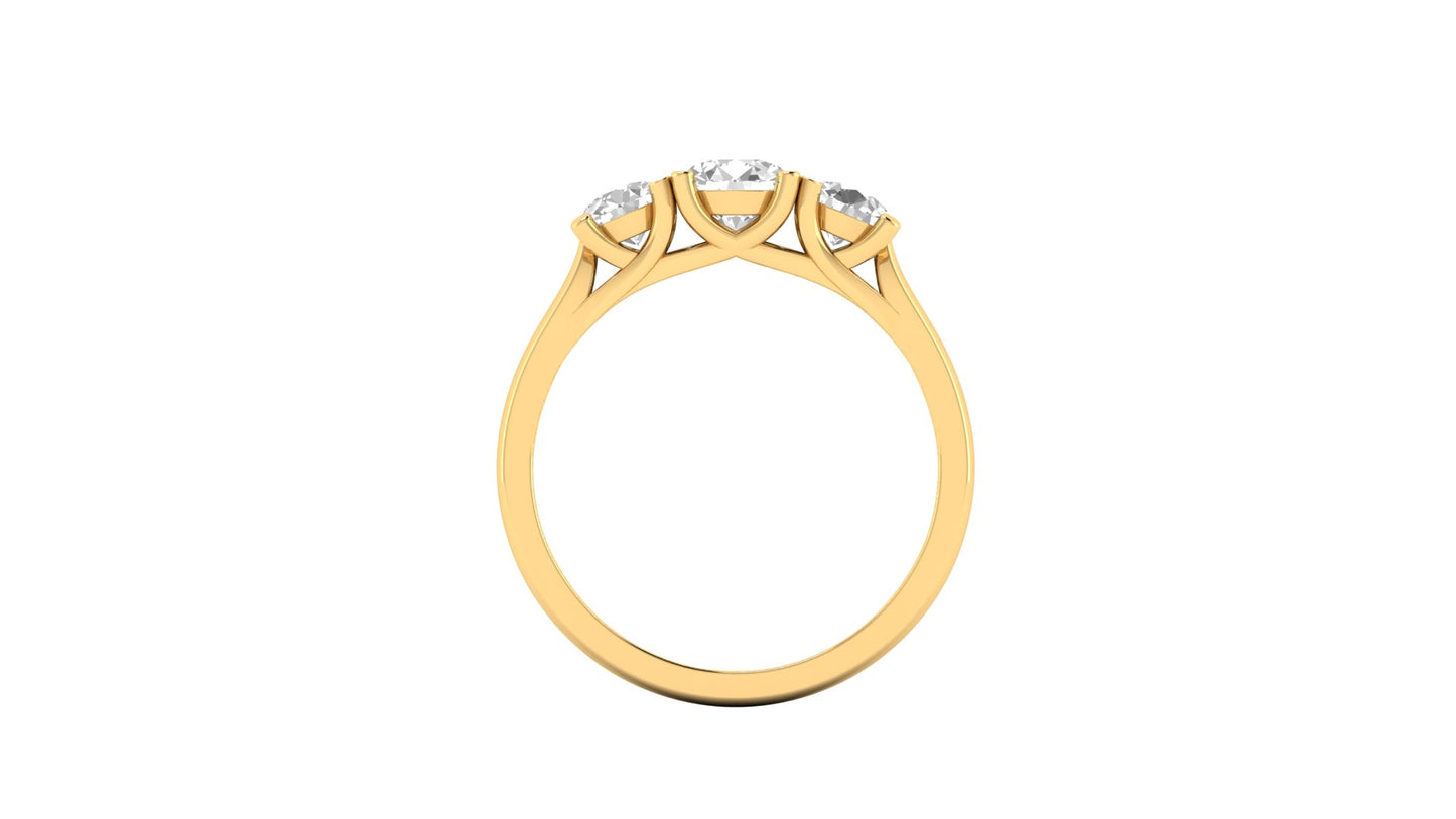 1.00 ct Round Cut Center Lab Grown Diamond | Color: E | Clarity: VVS | 0.80 ct Lab Grown Side Diamonds. | Designer Ring.