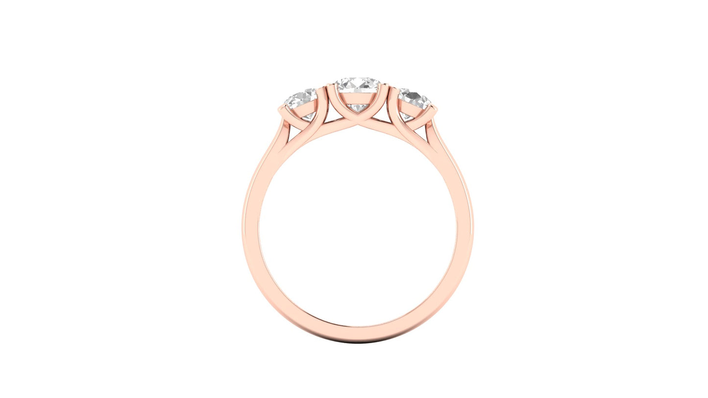 1.00 ct Round Cut Center Lab Grown Diamond | Color: E | Clarity: VVS | 0.80 ct Lab Grown Side Diamonds. | Designer Ring.
