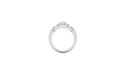 1.09 ct Oval Cut Center Lab Grown Diamond | Color: E | Clarity: VVS | 0.38 ct Lab Grown Side Diamonds. | Designer Ring.