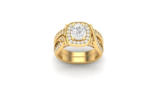 1.10 ct Cushion Cut Center Lab Grown Diamond | Color: E | Clarity: VVS | 0.60 ct Lab Grown Side Diamonds. | Designer Ring.