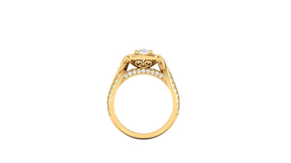 1.10 ct Cushion Cut Center Lab Grown Diamond | Color: E | Clarity: VVS | 0.60 ct Lab Grown Side Diamonds. | Designer Ring.