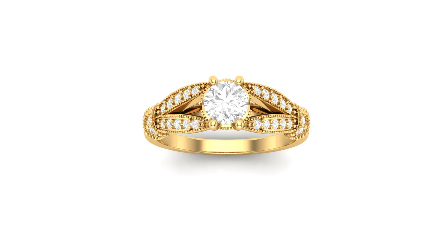 1.00 ctw Round Shape Lab Grown Diamonds | Designer Ring.