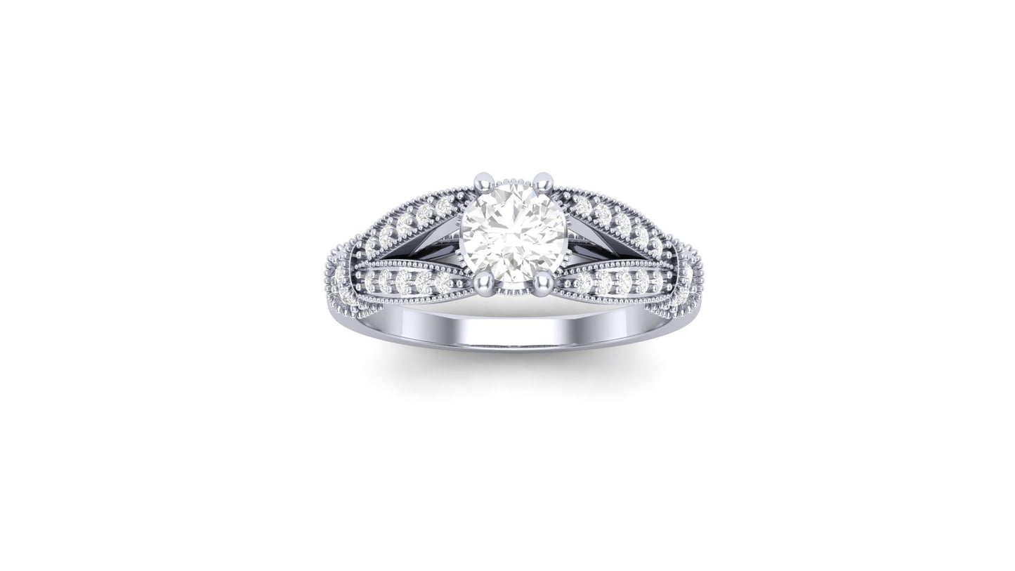 1.00 ctw Round Shape Lab Grown Diamonds | Designer Ring.