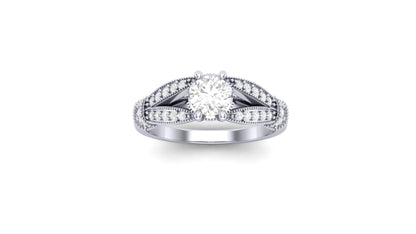 1.00 ctw Round Shape Lab Grown Diamonds | Designer Ring.
