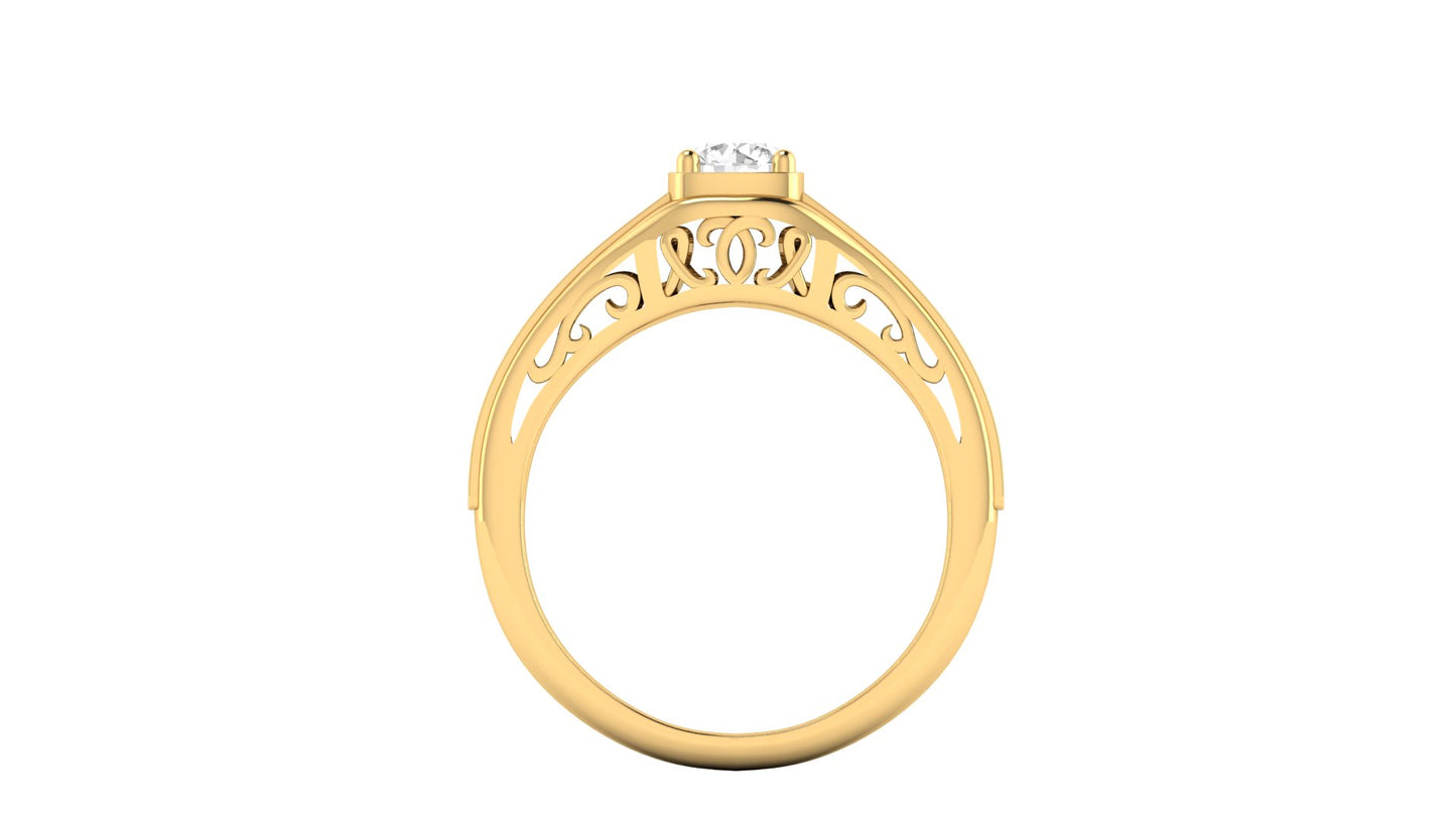 0.50 ctw Round Center Lab Grown Diamond | Color: E | Clarity: VVS | Designer Ring.
