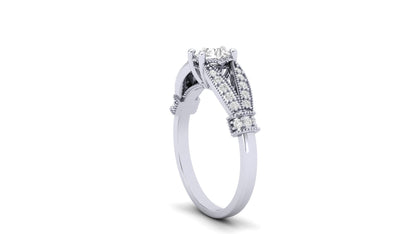 1.00 ctw Round Shape Lab Grown Diamonds | Designer Ring.