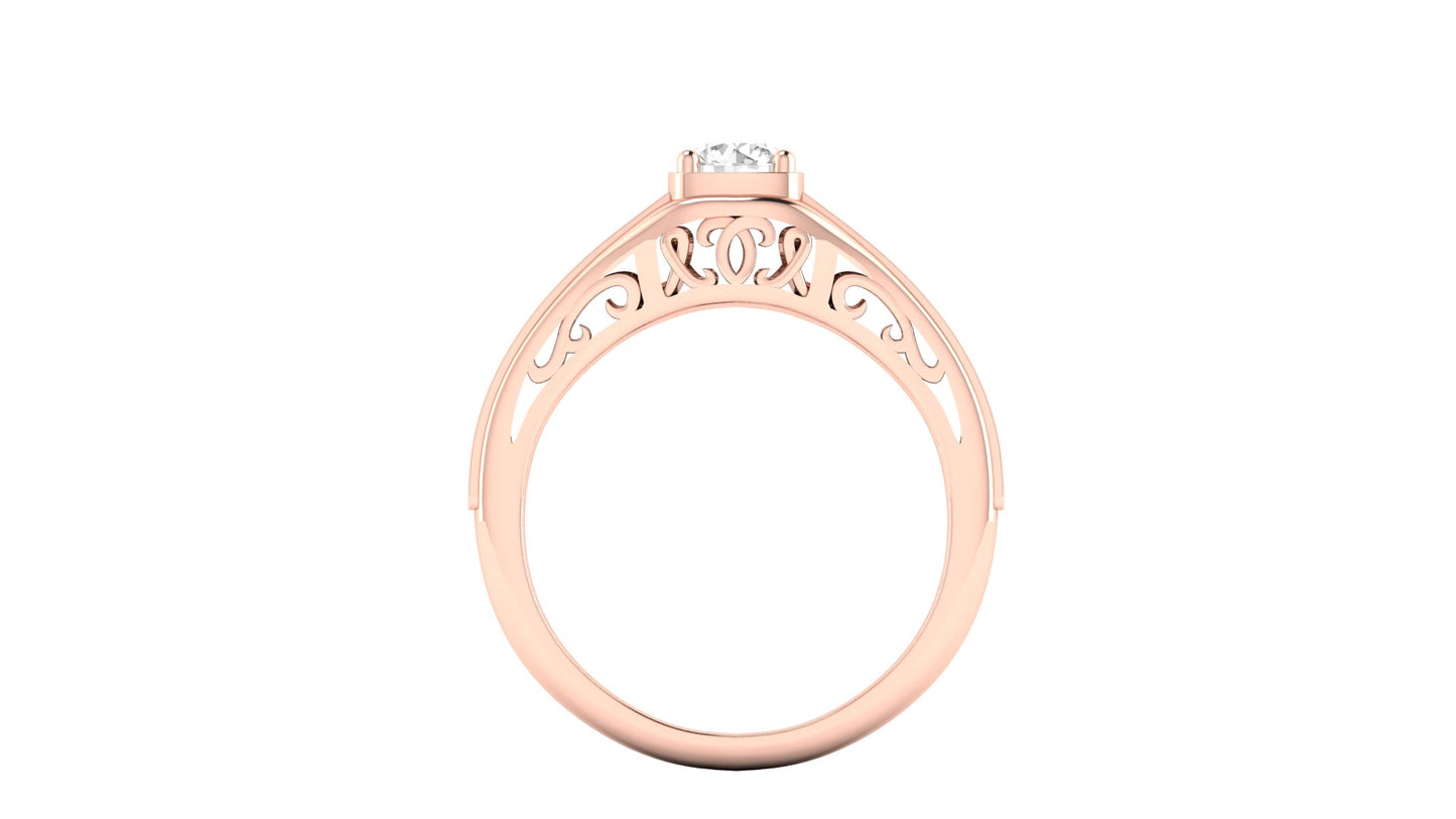 0.50 ctw Round Center Lab Grown Diamond | Color: E | Clarity: VVS | Designer Ring.