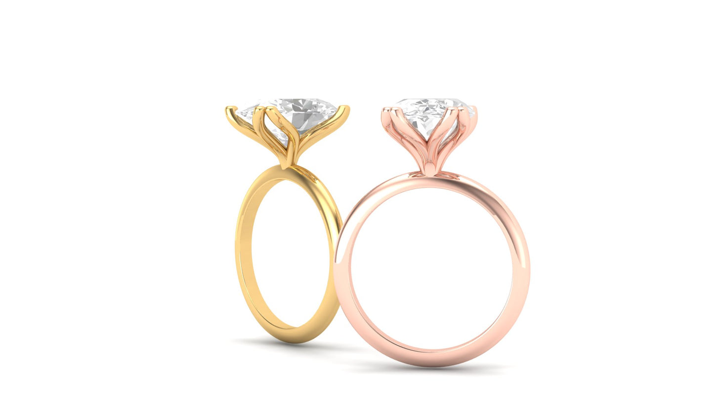 3.00 ct Oval Cut Center Lab Grown Diamond | Color: E | Clarity: VVS | Designer Ring.