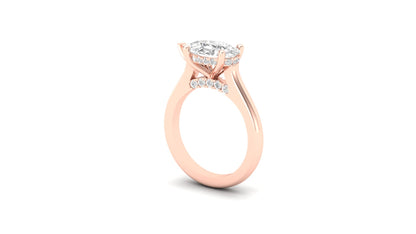 1.75 ct Pear Center Lab Grown Diamond | Color: E | Clarity: VVS | 0.31 ct Lab Grown Side Diamonds. | Designer Ring.