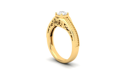 0.50 ctw Round Center Lab Grown Diamond | Color: E | Clarity: VVS | Designer Ring.