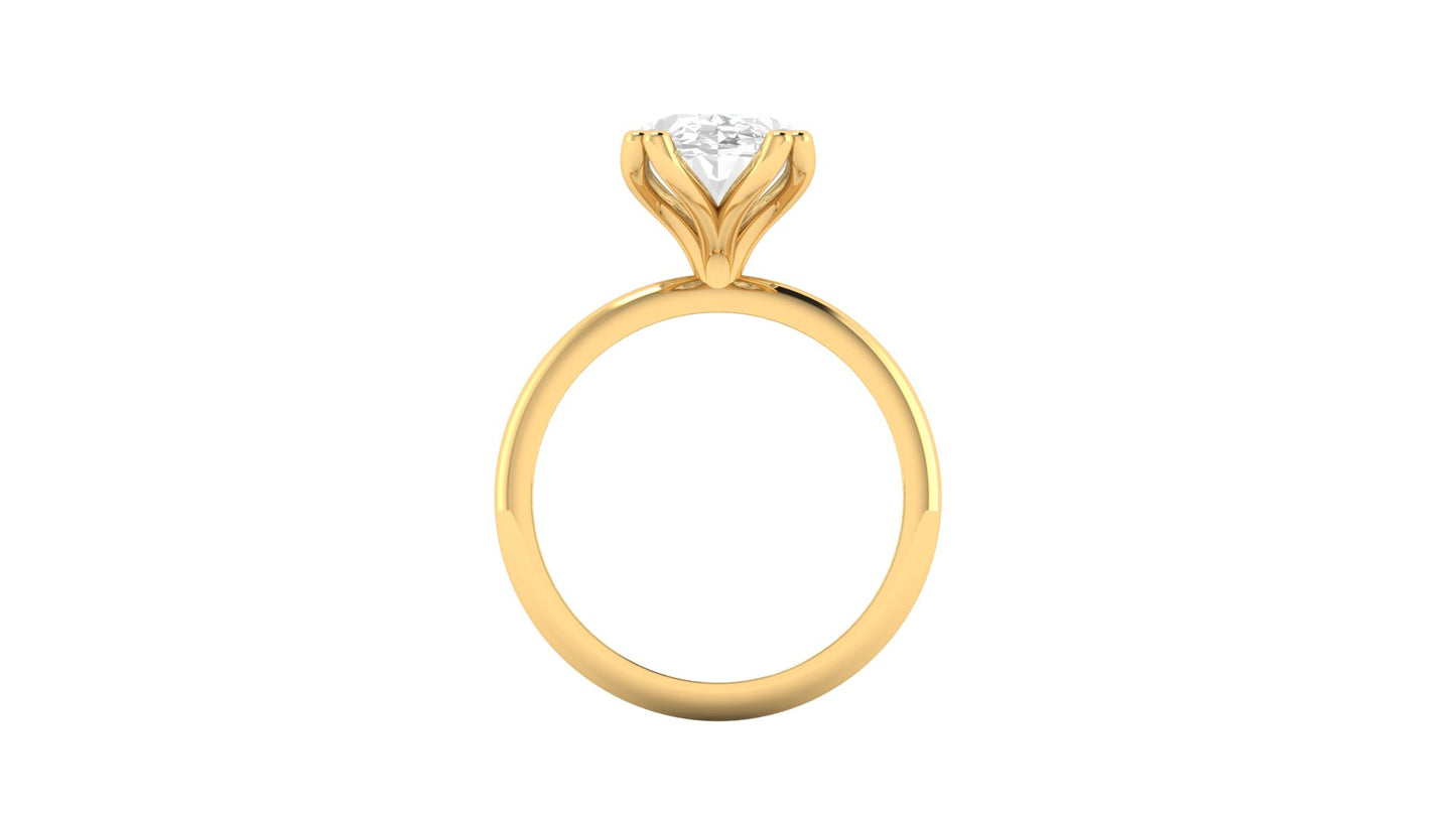3.00 ct Oval Cut Center Lab Grown Diamond | Color: E | Clarity: VVS | Designer Ring.