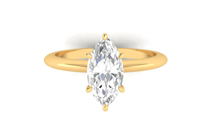 1.00 ctw Marquise Shape Lab Grown Diamond | 6 Prong Setting | Solitaire Ring.