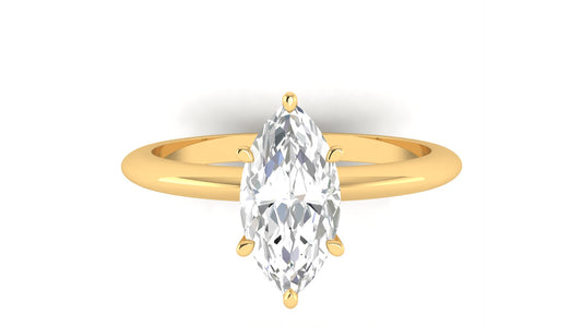1.00 ctw Marquise Shape Lab Grown Diamond | 6 Prong Setting | Solitaire Ring.