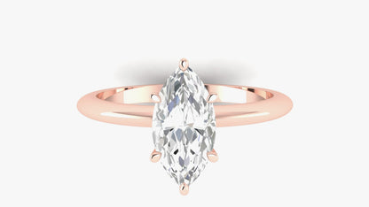 1.00 ctw Marquise Shape Lab Grown Diamond | 6 Prong Setting | Solitaire Ring.