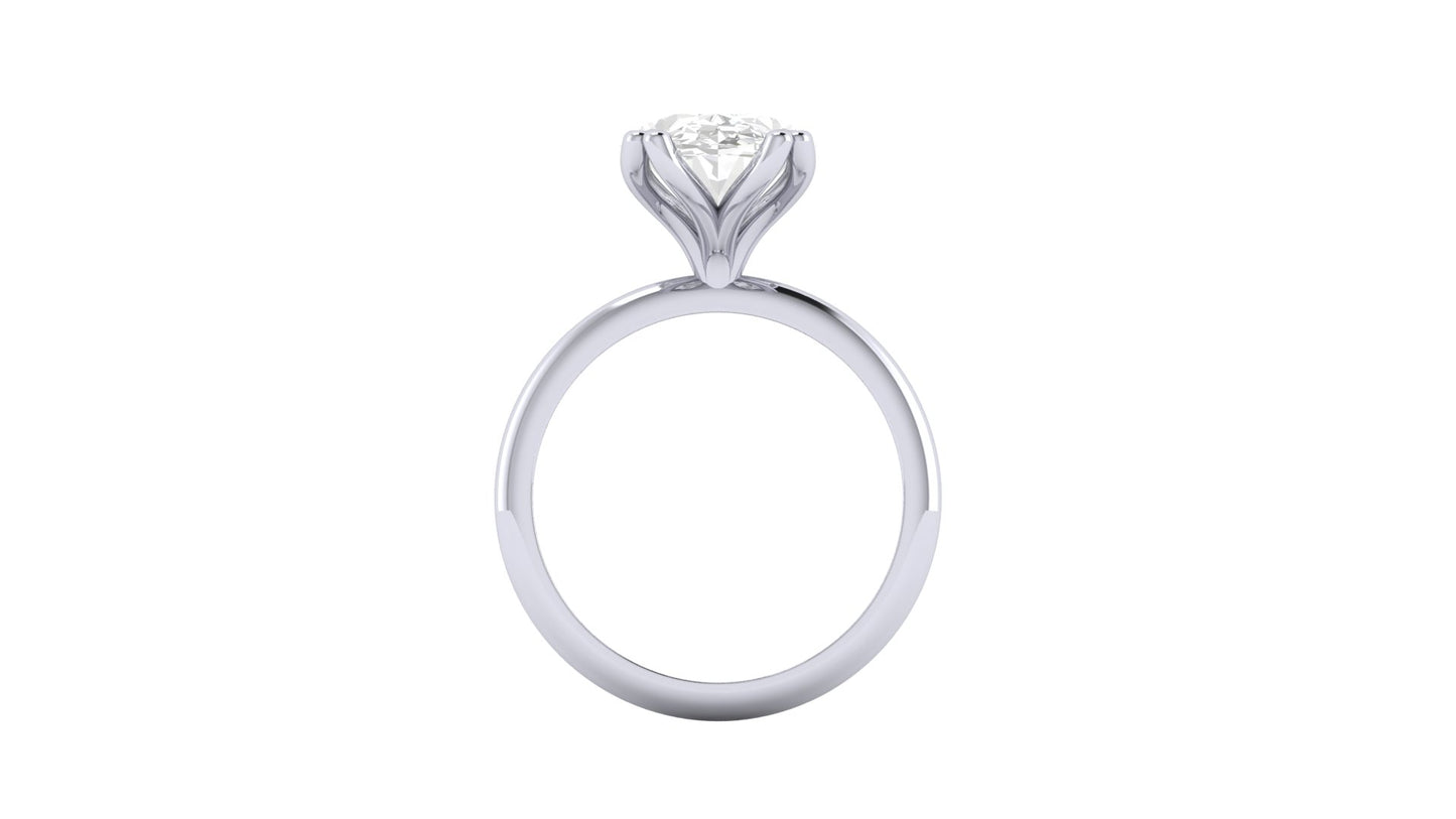 3.00 ct Oval Cut Center Lab Grown Diamond | Color: E | Clarity: VVS | Designer Ring.
