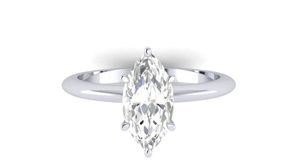 1.00 ctw Marquise Shape Lab Grown Diamond | 6 Prong Setting | Solitaire Ring.