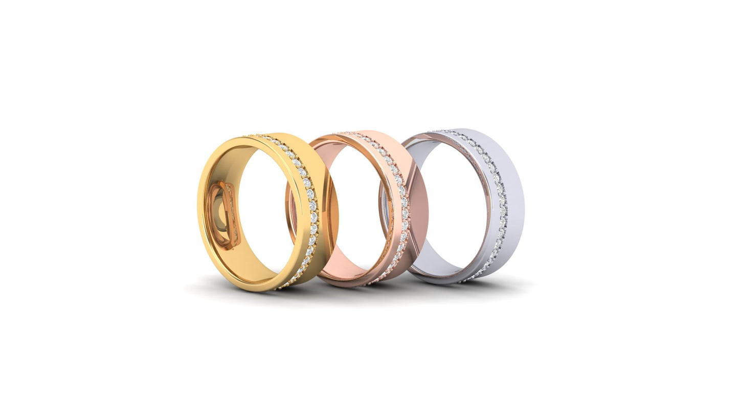 15 Gram | 7 mm Thickness | 0.75 ctw Lab Grown Diamonds | Designer Band.