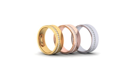 15 Gram | 7 mm Thickness | 0.75 ctw Lab Grown Diamonds | Designer Band.