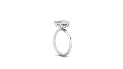 2.55 ctw Emerald Cut Lab Grown Diamond | Bezel Set Setting | Solitaire Ring.